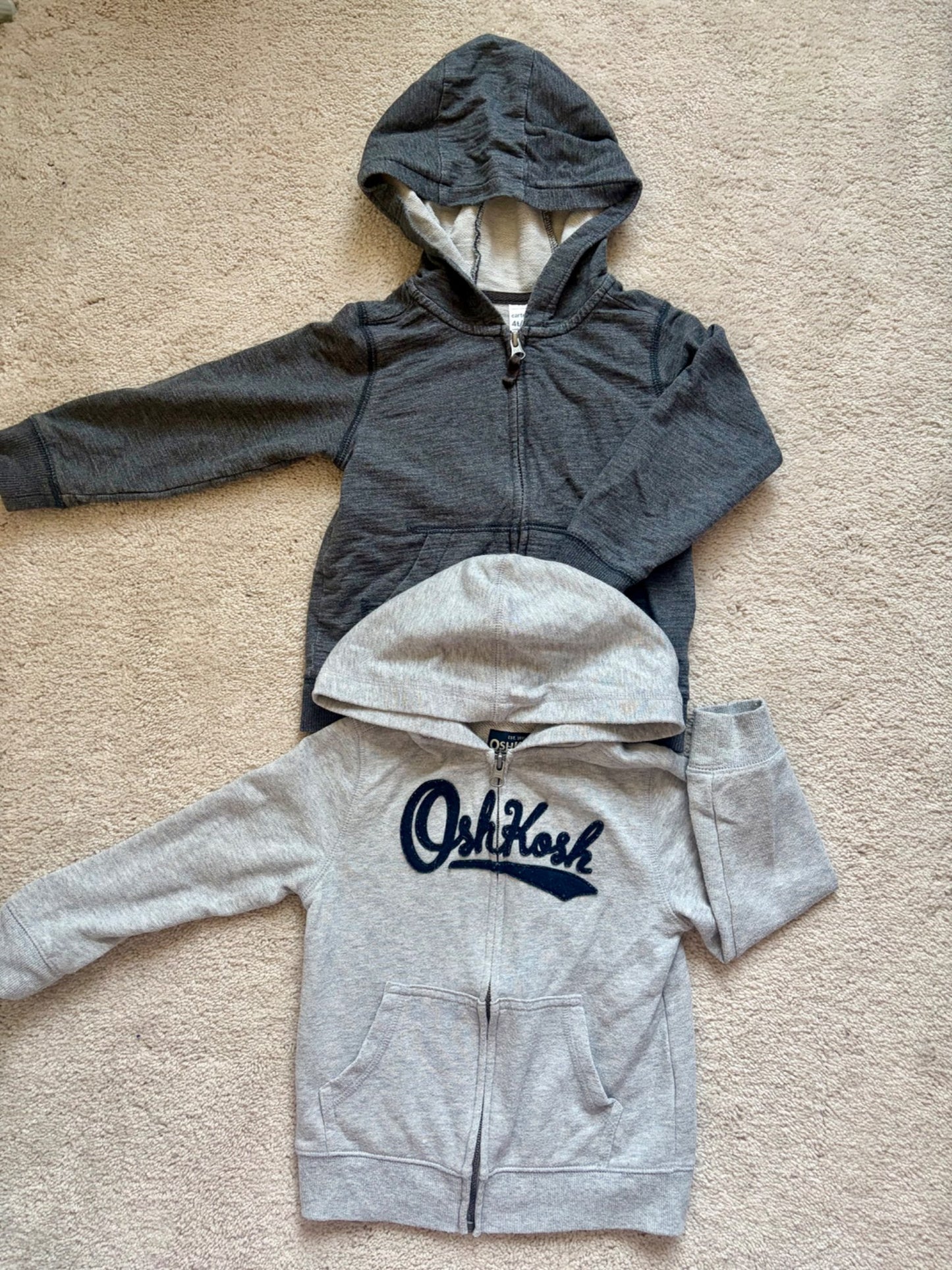 Grey Zip-Up Sweater Bundle, Carters, 4T, Kids 4/4T