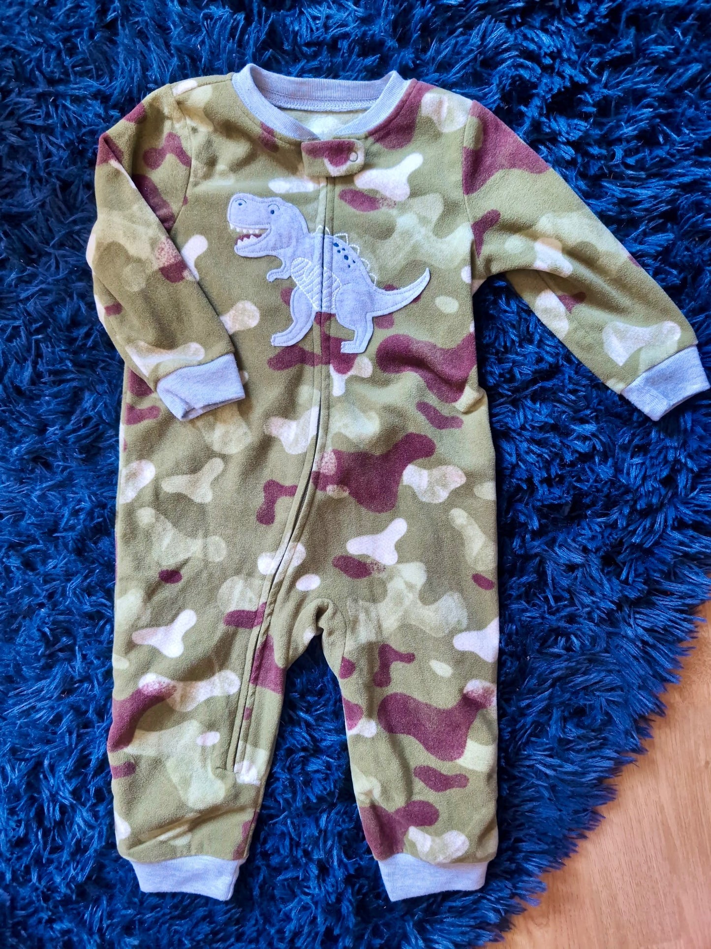 Fleece Dino Camo Onesie, 18m, Carters , Kids 18 Month (12-18M)