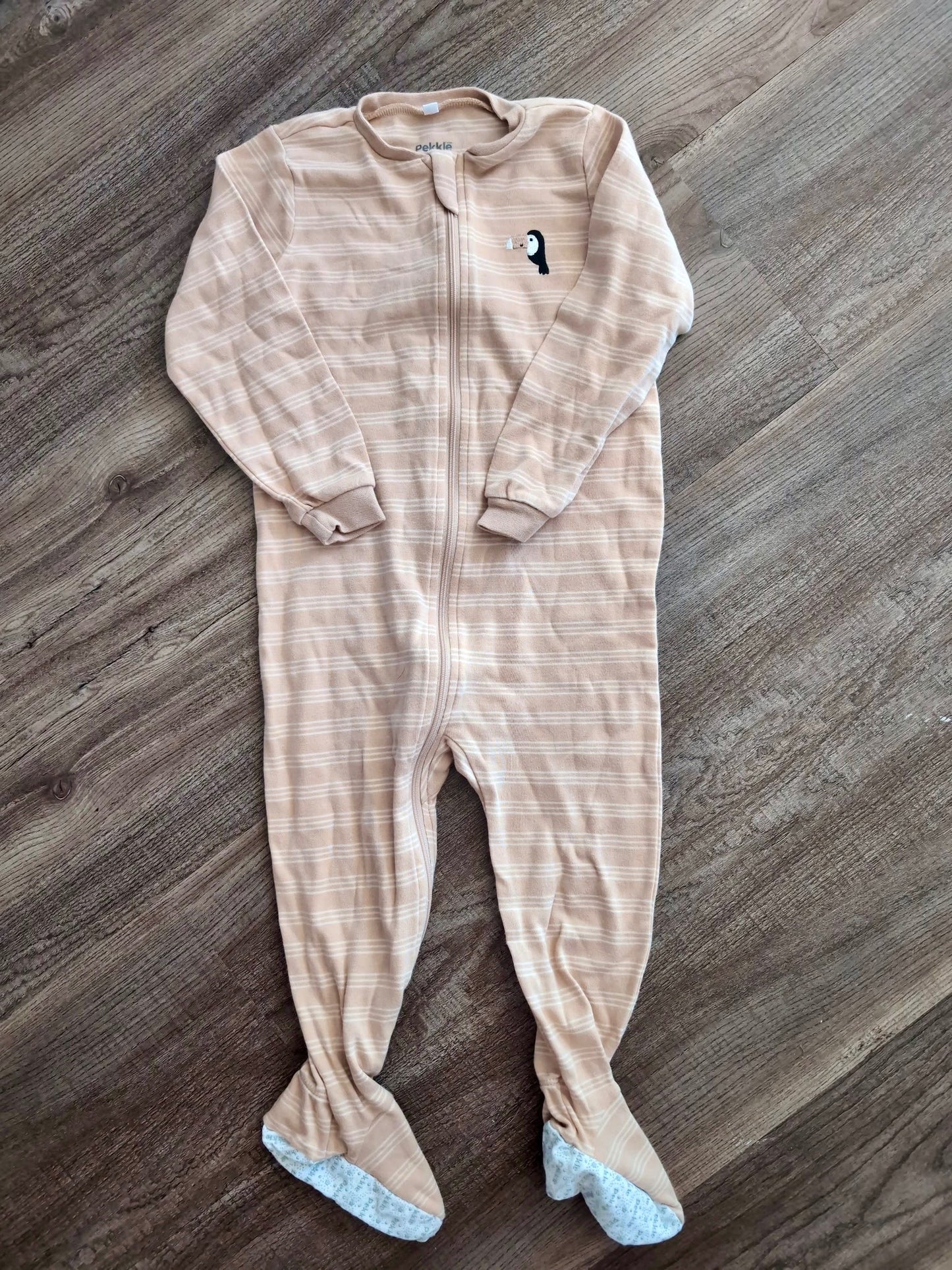 Brand New Footed Onesie, Beige/Peach, Pekkle, 24m, Kids 24 Month (18-24M)