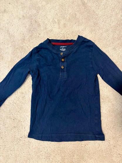 Navy Longsleeve Shirt Bundle, Dinosaurs, 4T, Kids 4/4T