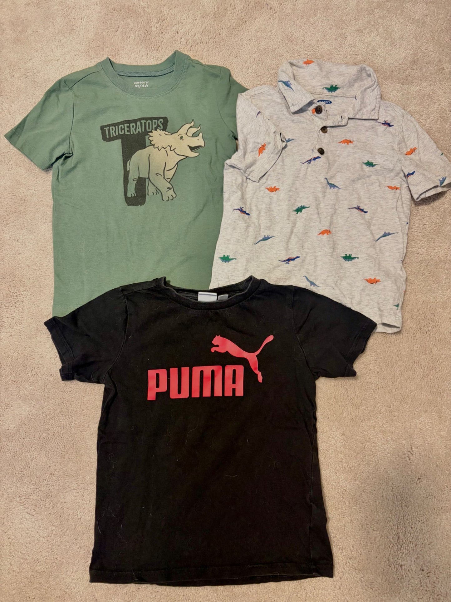Tshirt Bundle, Green, Black, Grey, 4T, Kids 4/4T