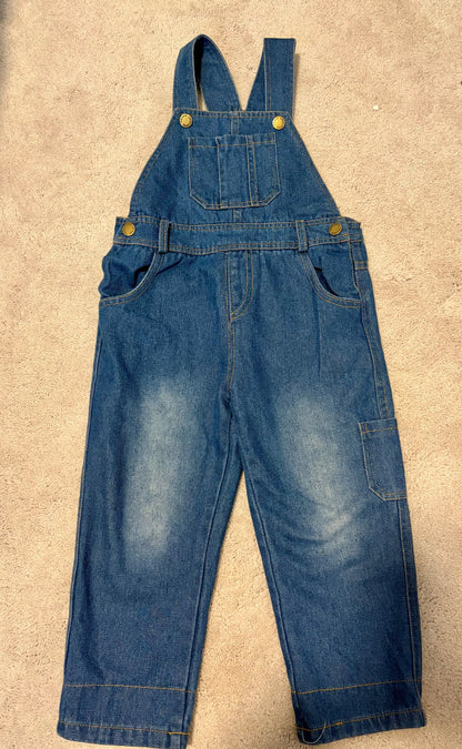 Denim Overalls, Adjustable, 3/4T, Kids 4/4T