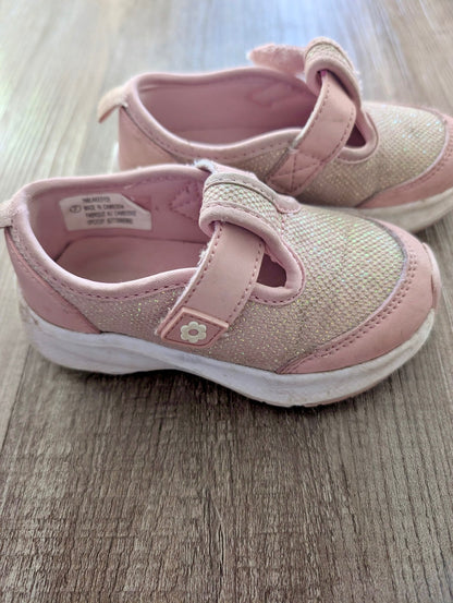 Pink Velcro Shoes, Toddler 7, Shoes 7 (Walkers:12-24 mth)