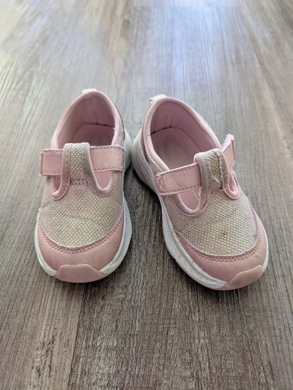 Pink Velcro Shoes, Toddler 7, Shoes 7 (Walkers:12-24 mth)