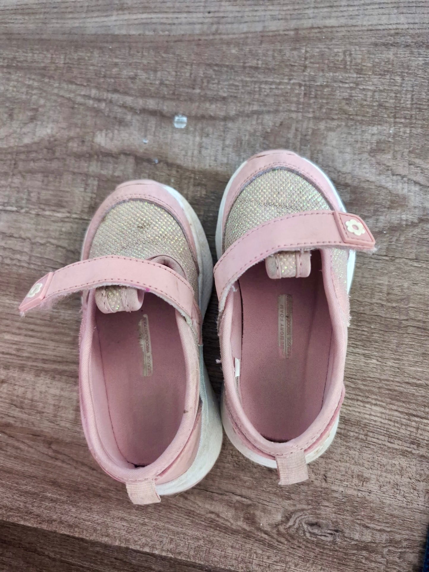 Pink Velcro Shoes, Toddler 7, Shoes 7 (Walkers:12-24 mth)