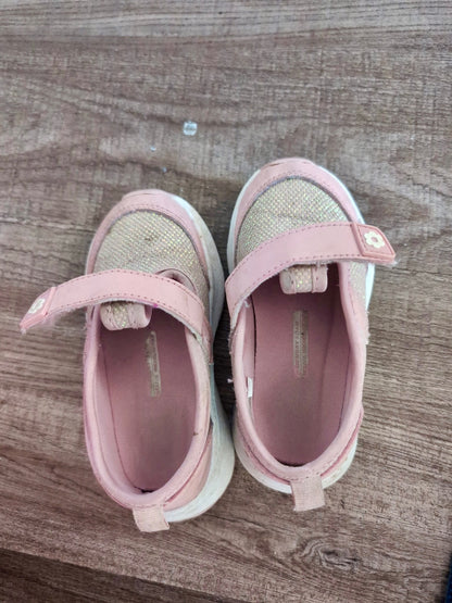 Pink Velcro Shoes, Toddler 7, Shoes 7 (Walkers:12-24 mth)