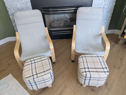 Ikea Pöang Child Size Chairs and Footstools