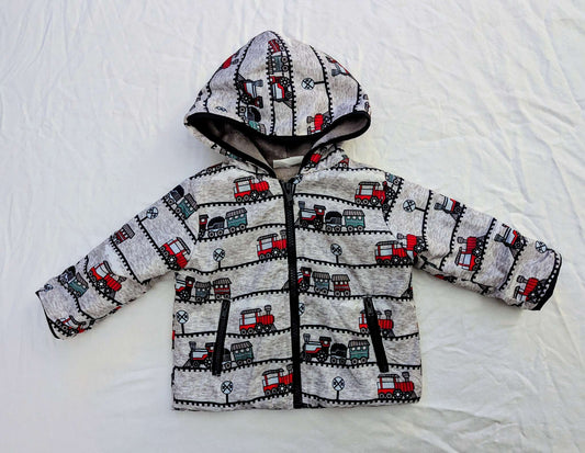 12 Month Train Print MickMack Zip Up Jacket 🚂, Kids 12 Month (9-12M)