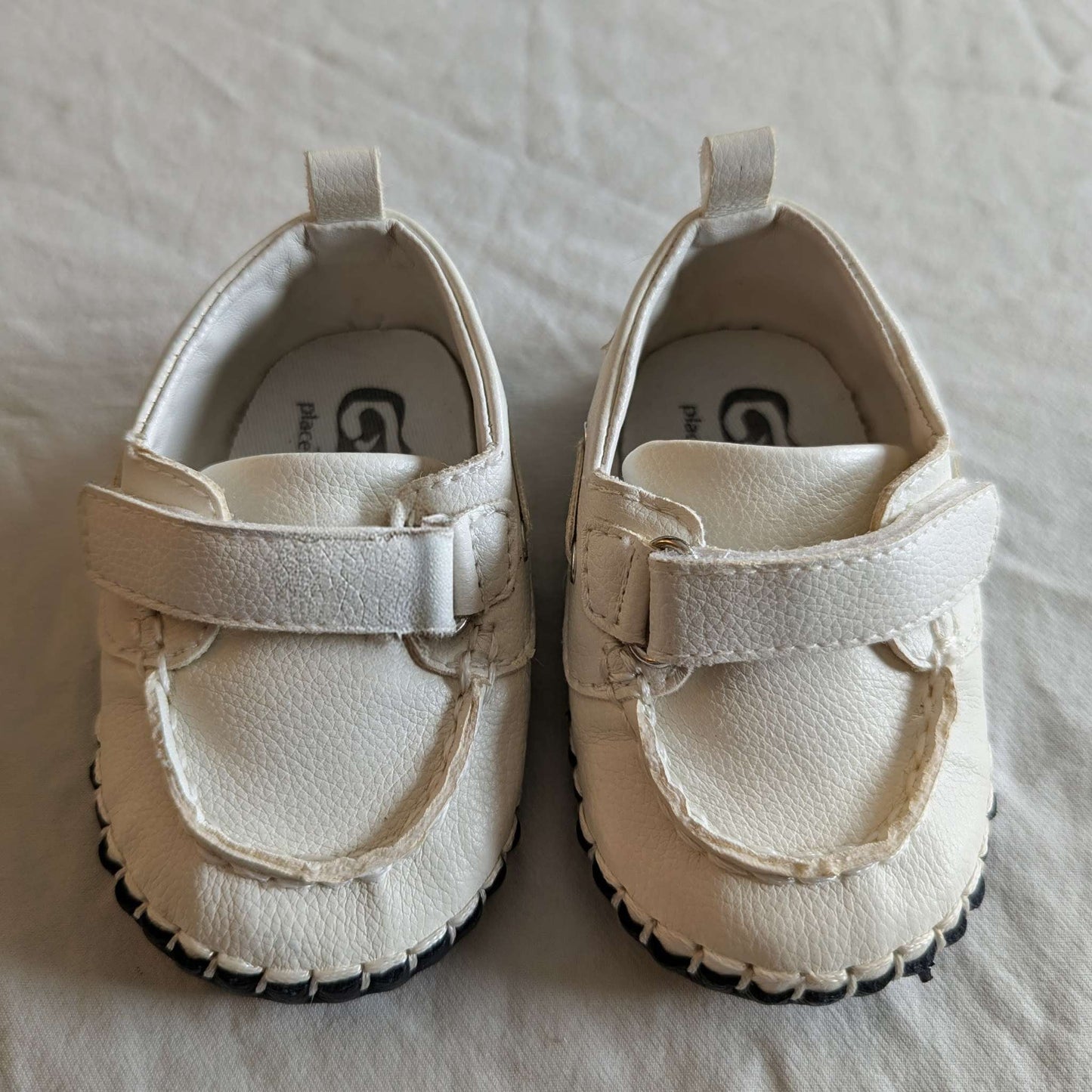 Size 2.5 Prewalker White Faux-Leather Dress Shoes, Shoes 2.5 (Baby: 0-12 mth)