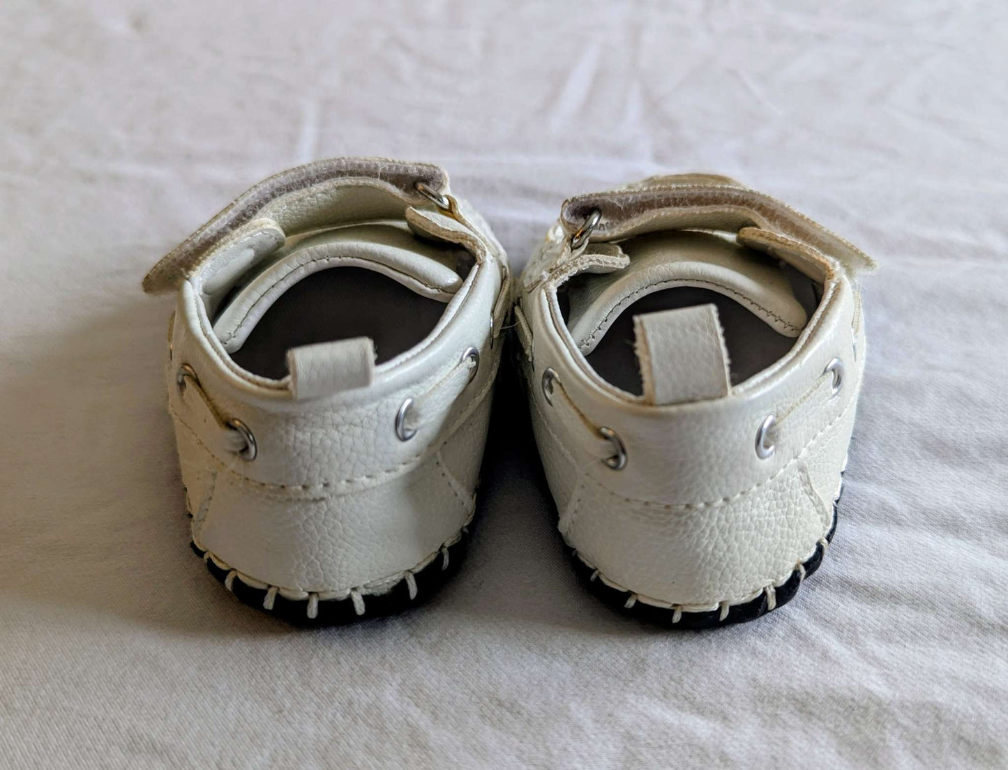 Size 2.5 Prewalker White Faux-Leather Dress Shoes, Shoes 2.5 (Baby: 0-12 mth)