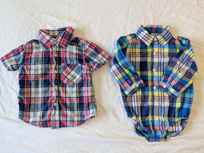 12 Month Children's Place Plaid Shirt Bundle, Kids 12 Month (9-12M)