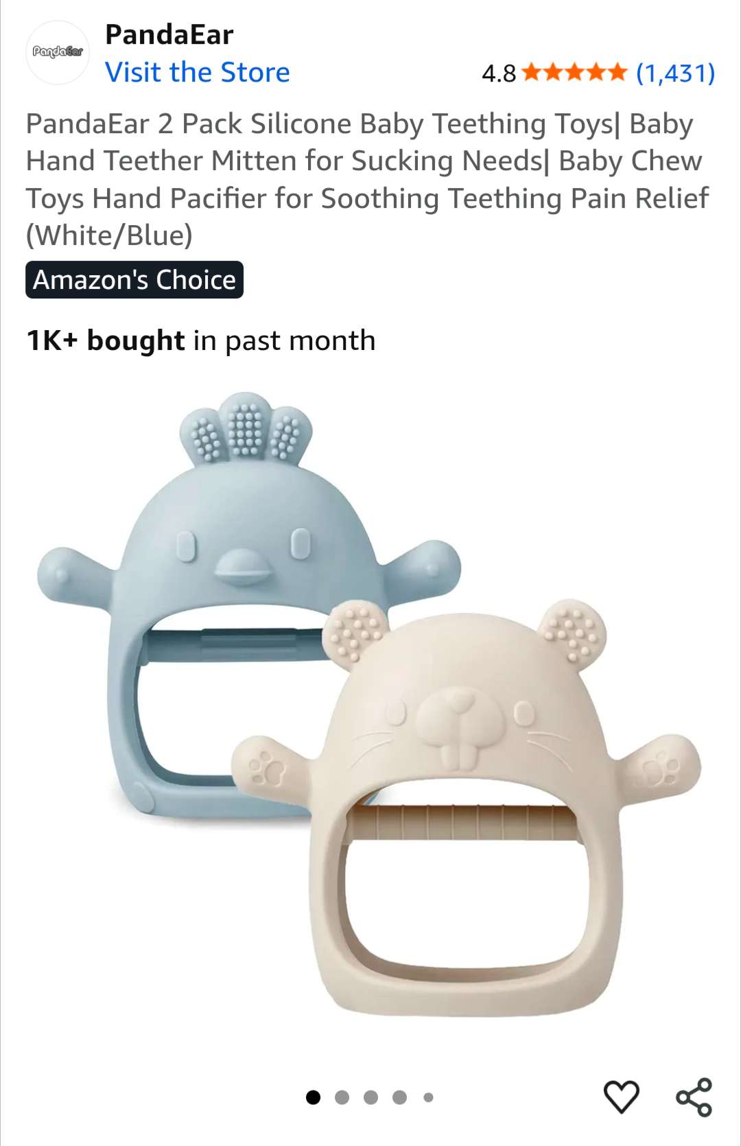 PandaEar Teether Set 🐤🦫