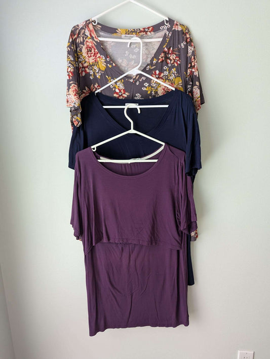 Bearsland Maternity & Nursing Top Bundle (3 pcs), Maternity XL (16-18)