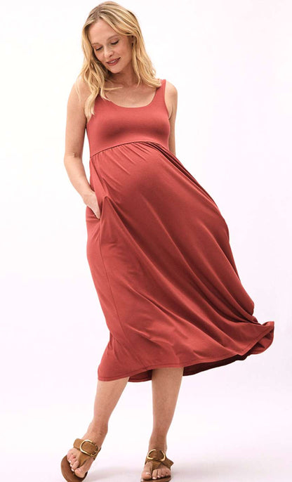 Thyme Maternity Sleeveless Maxi Dress – Rust Red: MRSP $49.99 CAD, Maternity XL (16-18)
