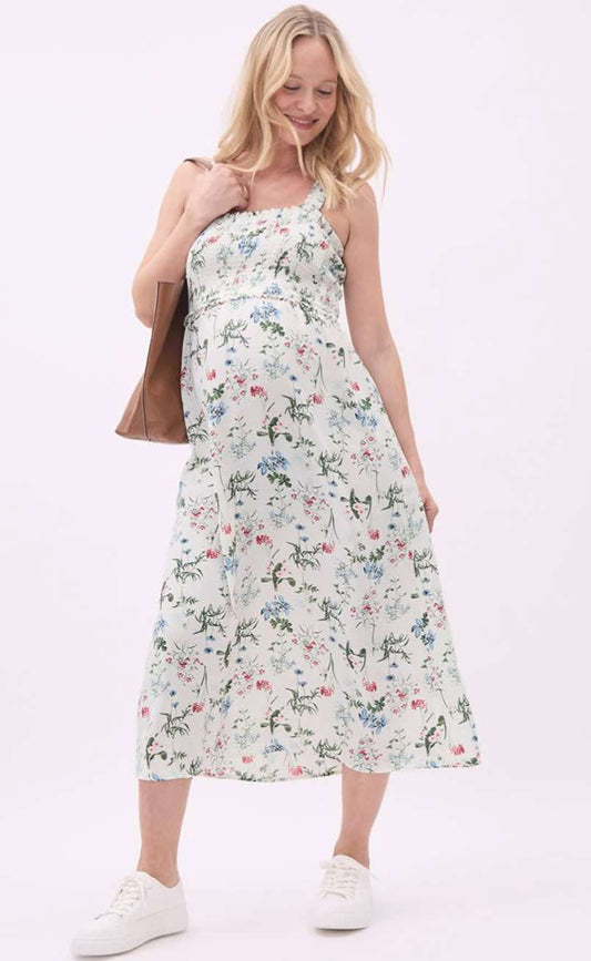 Thyme Maternity Smocked Maxi Dress – Floral Print: MRSP $59.99, Maternity XL (16-18)