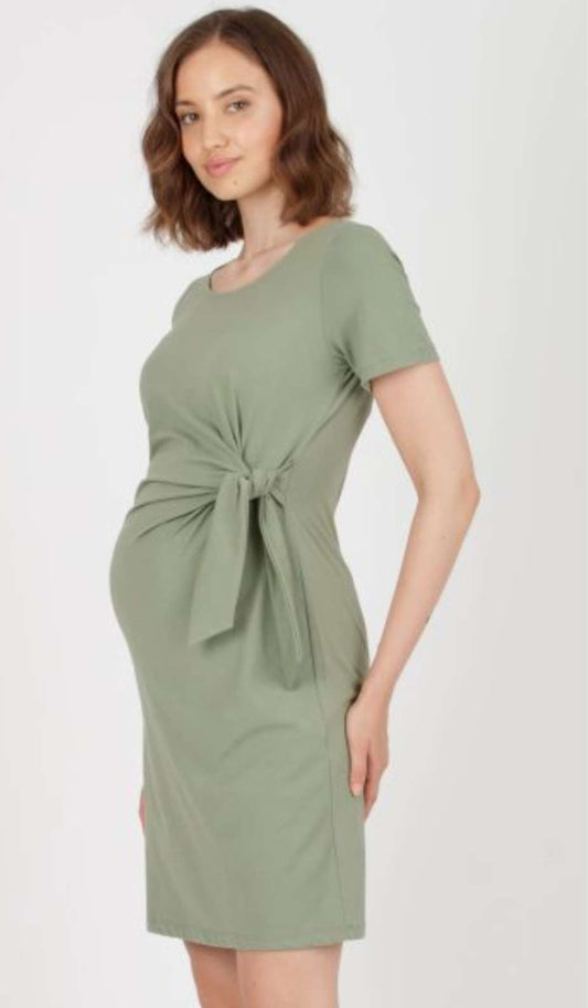 Thyme Maternity Tie-Waist Dress – Sage Green: MRSP $49.99 CAD, Maternity XL (16-18)