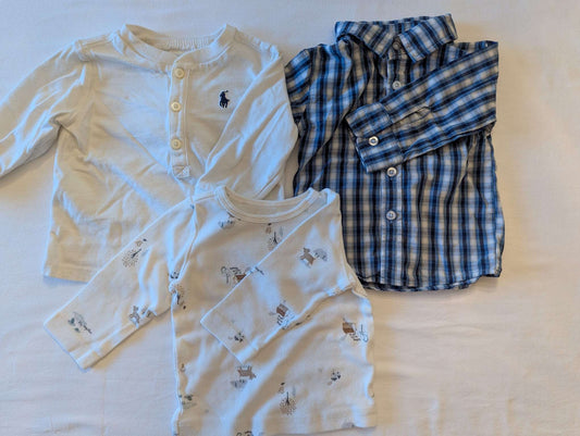 3-6 Month Long Sleeve Shirt Bundle (3 pcs), Kids 6 Month (3-6M)