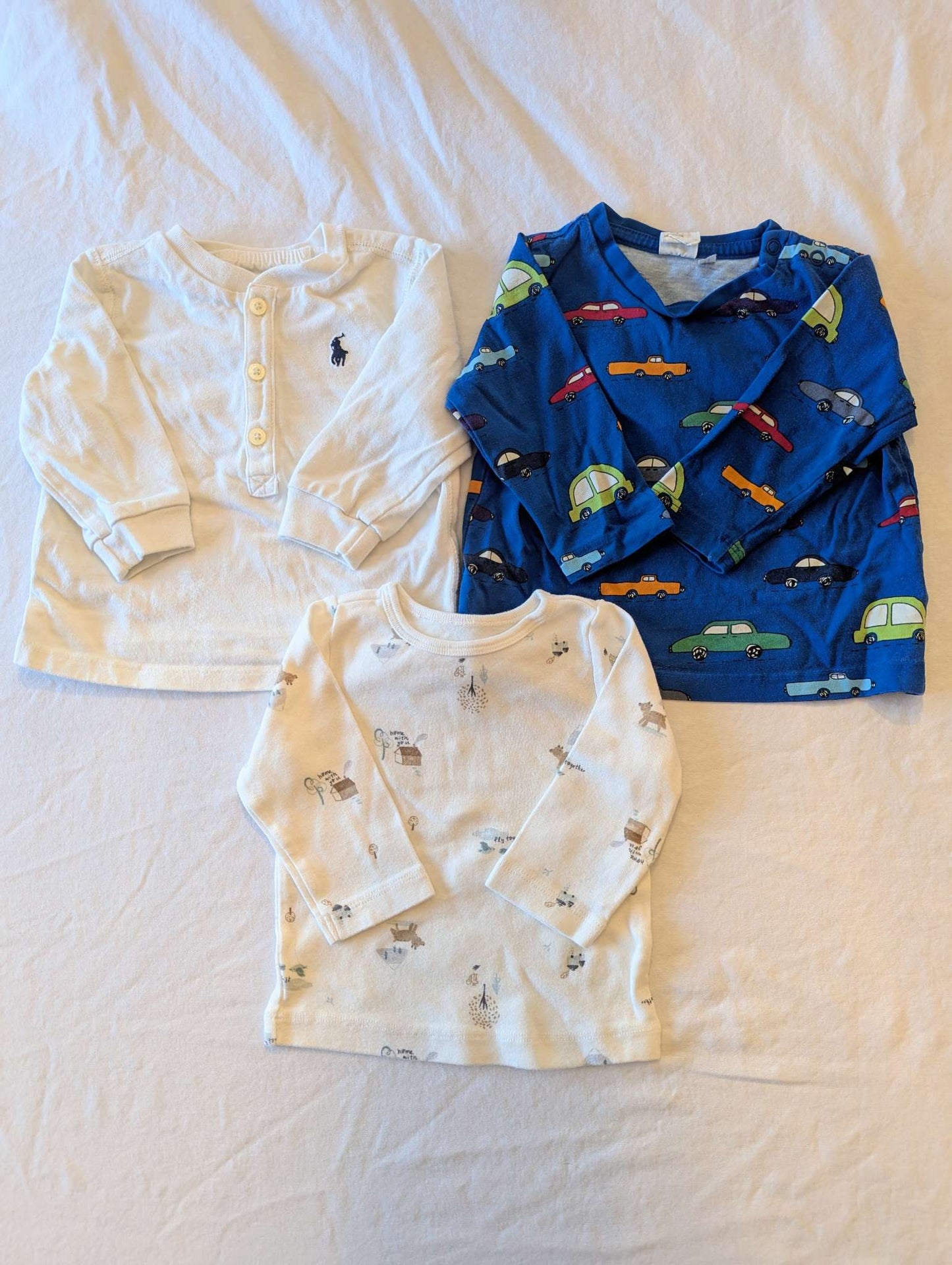3-6 Month Long Sleeve Shirt Bundle (3 pcs), Kids 6 Month (3-6M)