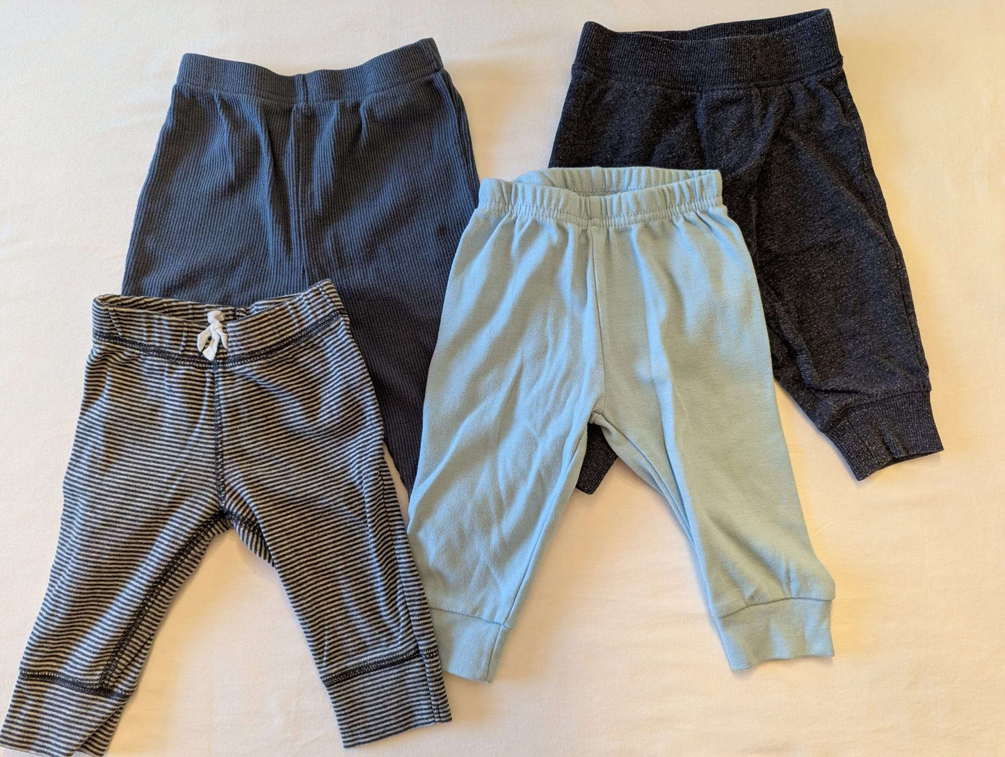 3-6 Month Carter's Solid Black & Grey Striped Pant Bundle (2 pcs), Kids 6 Month (3-6M)