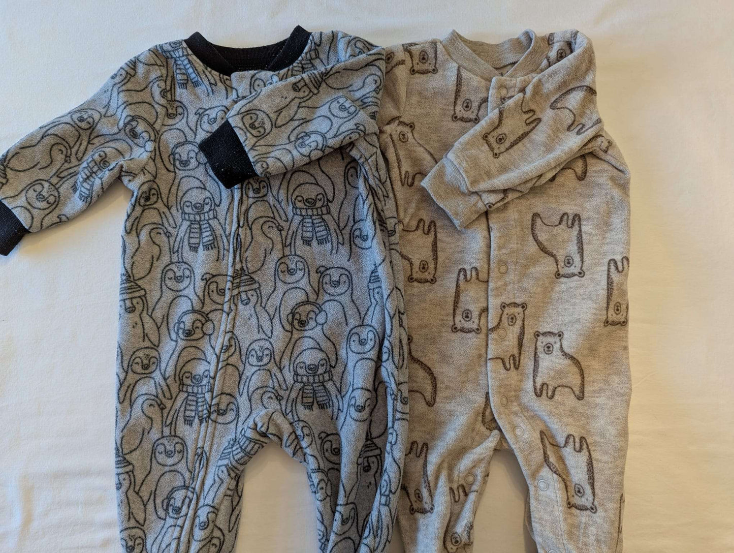 3-6 Month Bear and Penguin Fleece PJ Bundle (Carter's), Kids 6 Month (3-6M)