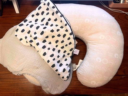 Boppy Lounger nursing pillow plus two covers  original model