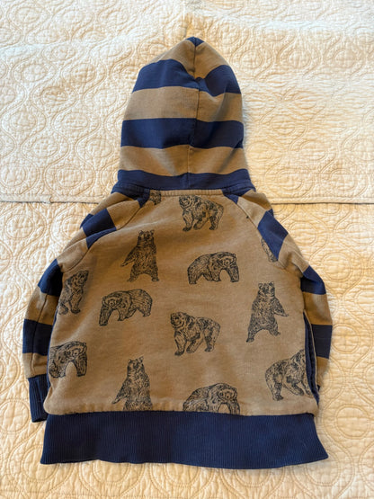 Hanna Andersson Brown Bear  Marshmallow Fleece Zip Up Hoodie