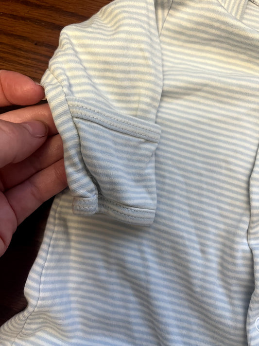 Kissy Kissy stripes onesie with optional mittens, Kids 6 Month (3-6M)