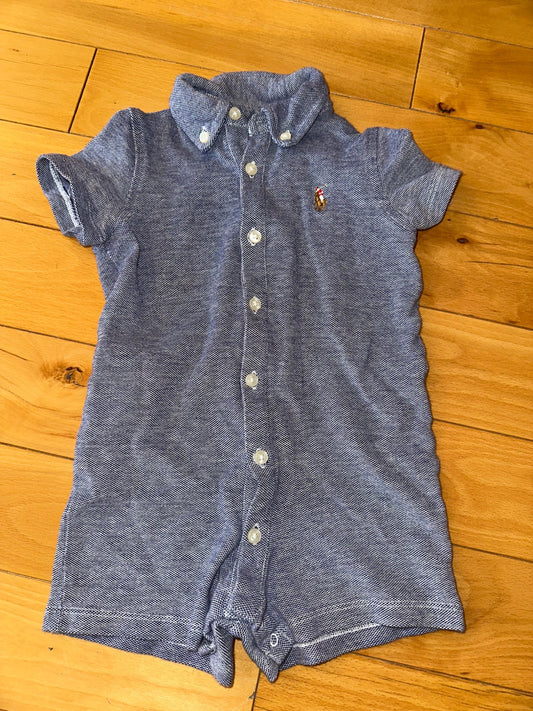 RALPH LAUREN | Short Sleeve Collared Outfit , Kids 9 Month (6-9M)