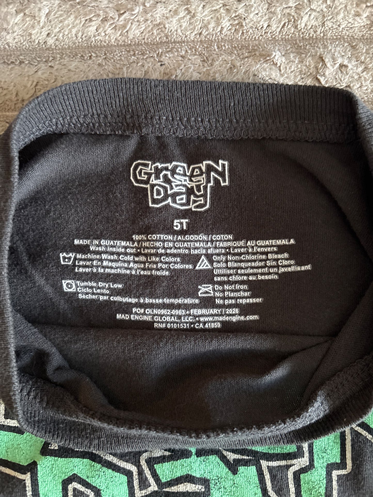 4-5T Green Day T-Shirt , Kids 5/5T