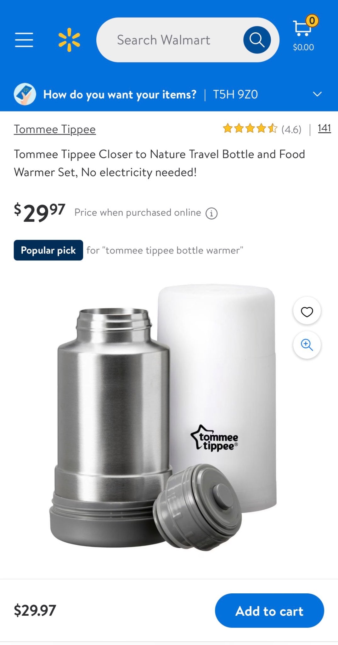 Tommee Tippee Closer to Nature Travel Bottle and Food Warmer