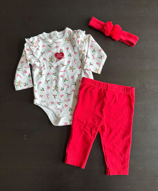 My first Christmas baby girl outfit, 9 mos. , Kids 9 Month (6-9M)