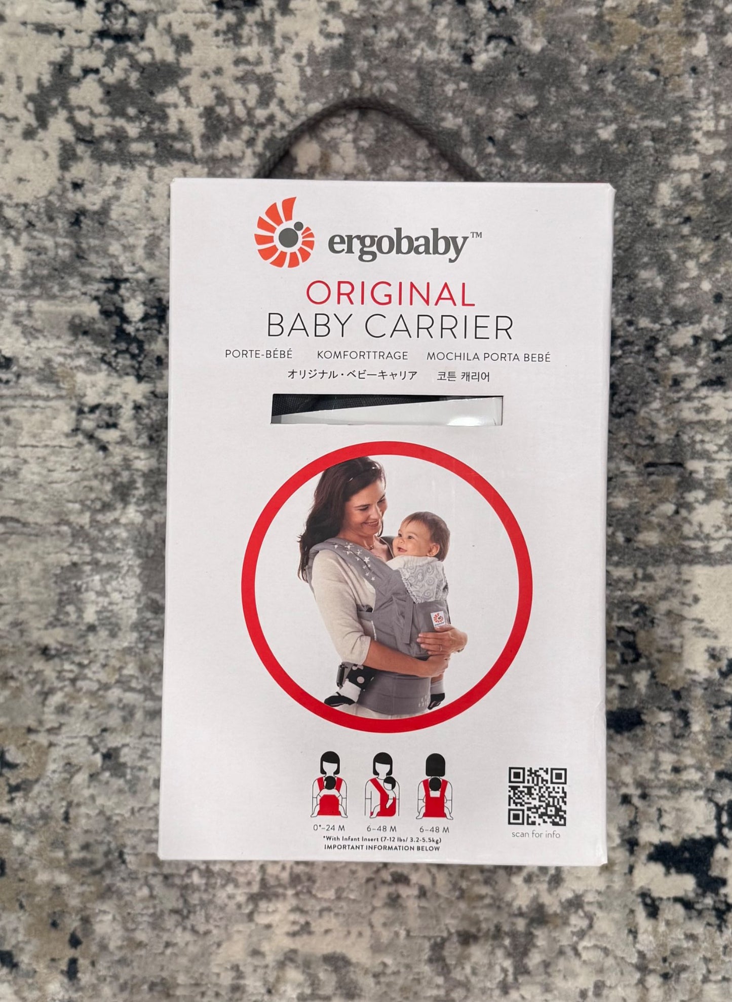 Ergobaby original baby carrier, grey stars