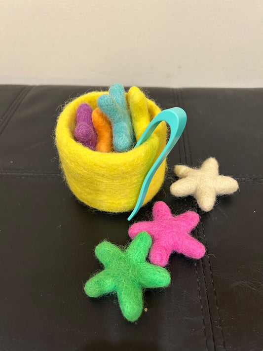 Lovevery felt stars and tweezers