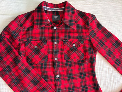 Aritzia TNA Pre-Teen/Teen Girl Long Sleeved Button-up Plaid Shirt Size XXS, Kids 16 to 20 (extra large)