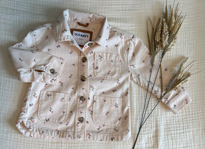 18-24 Months Baby Girl Button-up Flower Spring/Fall Shacket , Kids 24 Month (18-24M)
