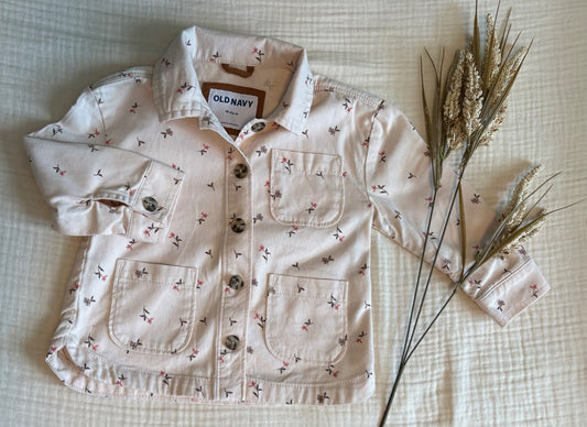 18-24 Months Baby Girl Button-up Flower Spring/Fall Shacket , Kids 24 Month (18-24M)