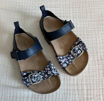 Toddler Girls Size 9 Velcro Flower Print Sandals , Shoes 9 (Toddler:2-4yr)