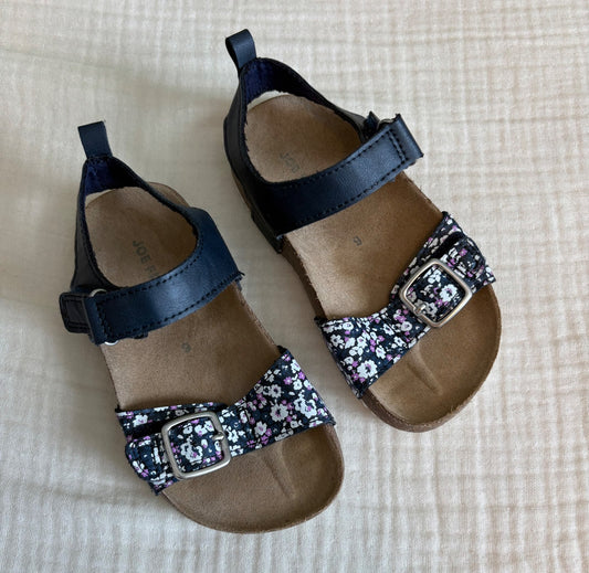 Toddler Girls Size 9 Velcro Flower Print Sandals , Shoes 9 (Toddler:2-4yr)