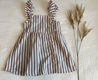 3-4T Toddler Girls Linen Style Dress , Kids 3T