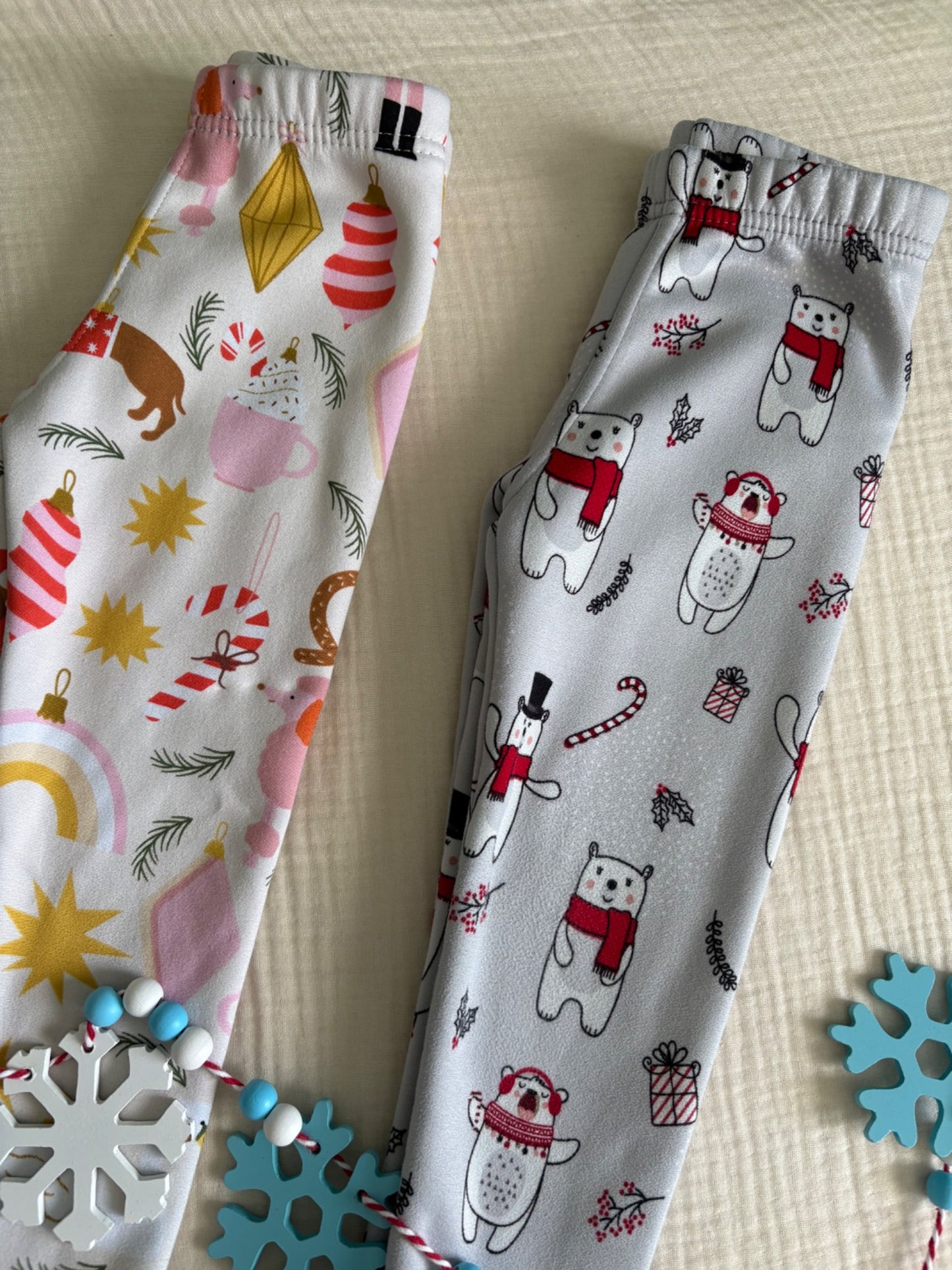 Just Cozy 3-4T Toddler Girls Christmas Lined Pants (2 Pairs), Kids 3T