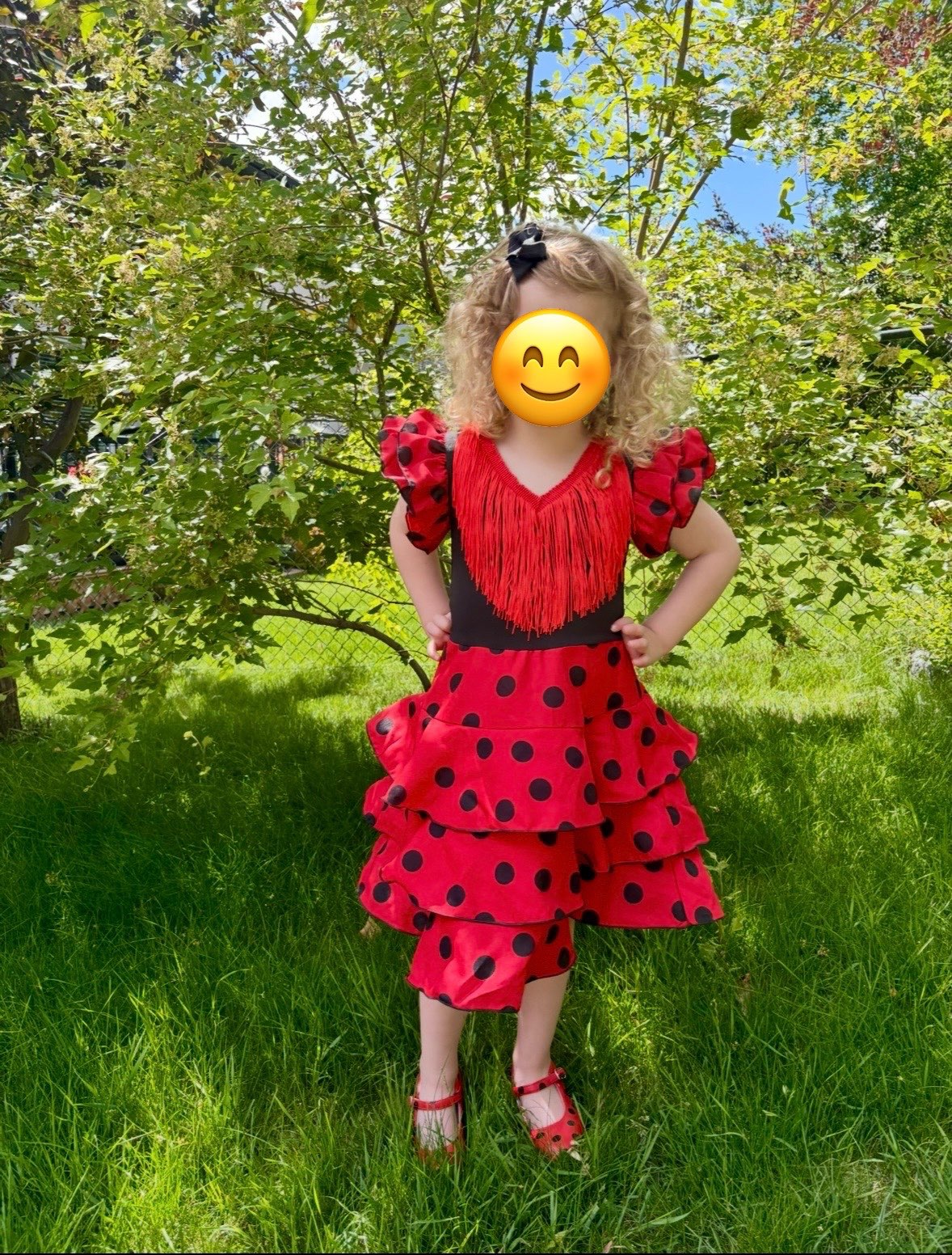 Toddler Girl Size 4 Salsa Dance Outfit/Costume with Dance Shoes (Purchased in Portugal) , Kids 4/4T