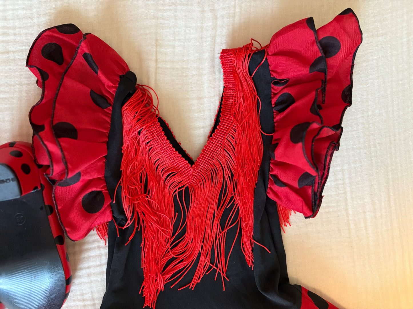 Toddler Girl Size 4 Salsa Dance Outfit/Costume with Dance Shoes , Kids 4/4T