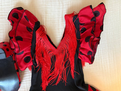 Toddler Girl Size 4 Salsa Dance Outfit/Costume with Dance Shoes , Kids 4/4T