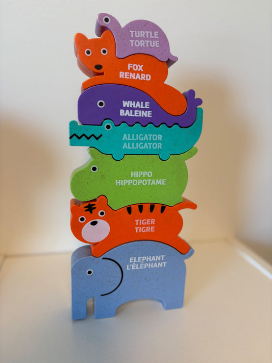 Roo Crew Stack Up Animals Set (English/French) Eco-Friendly Toy