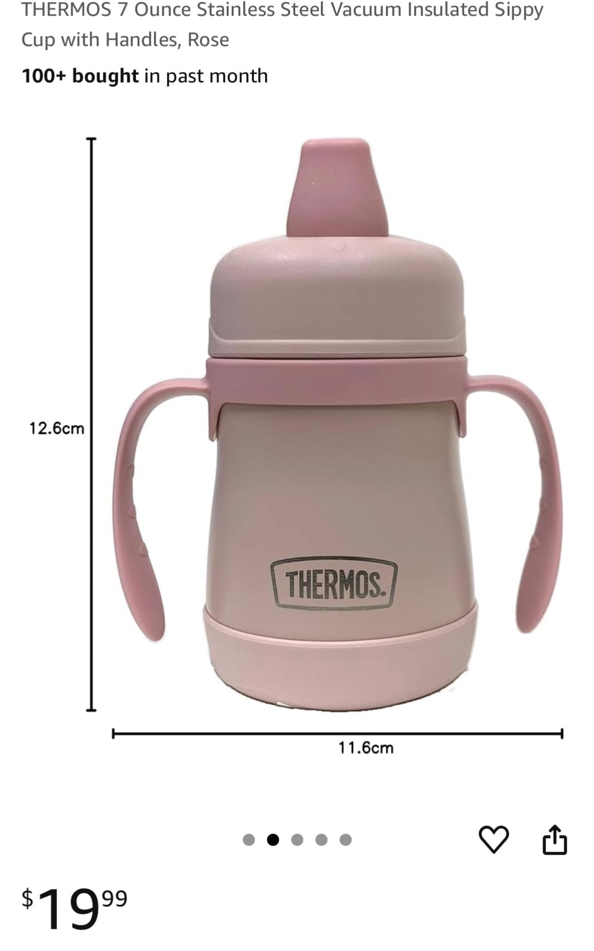 Thermos 7 Ounce Insulated Sippy Cups with Handles (Purchase Price $20)