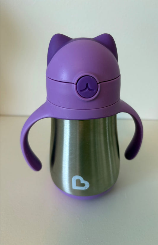 Munchkin Cool Cat 8 Ounce Stainless Steel Straw Cup (Purchase Price: $20)