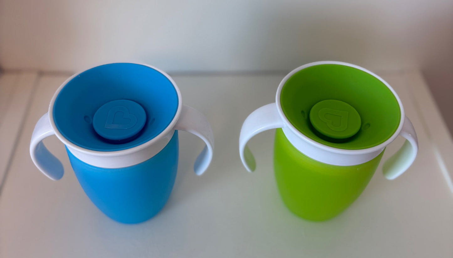 Two Munchkin 7 Ounce Miracle 360 Degrees Trainer Cups