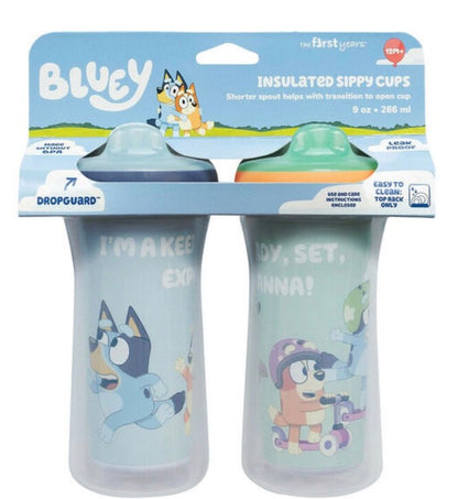 The First Years 9 Ounce Bluey Insulated Sippy Cups (x2)