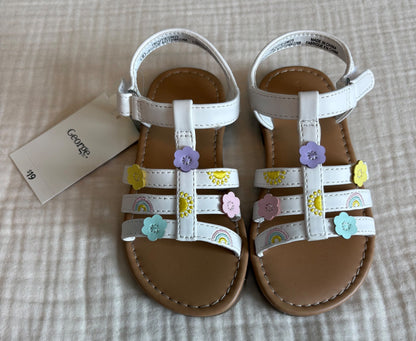 Toddler Girls Size 9 White Summer Sandals *NWT* (Purchase Price: $19) , Shoes 9 (Toddler:2-4yr)