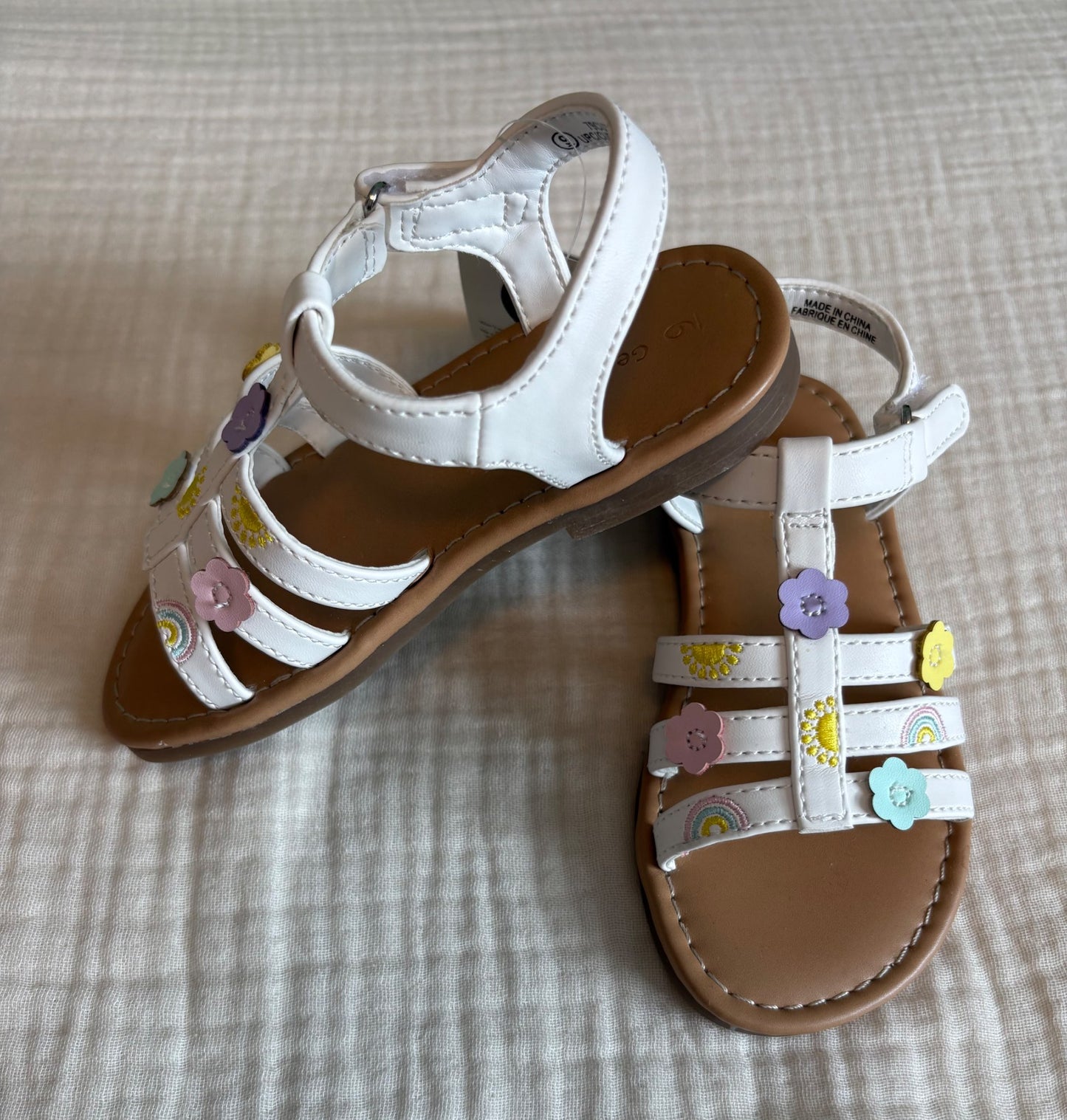 Toddler Girls Size 9 White Summer Sandals *NWT* (Purchase Price: $19) , Shoes 9 (Toddler:2-4yr)